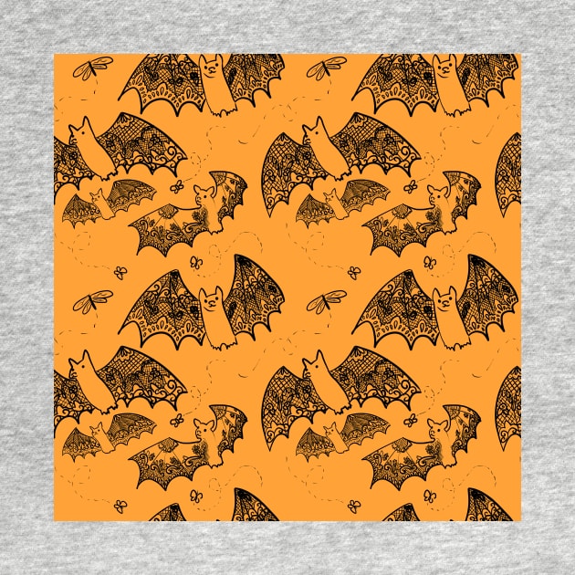 Orange and Black Lace Bats by JamieWetzel